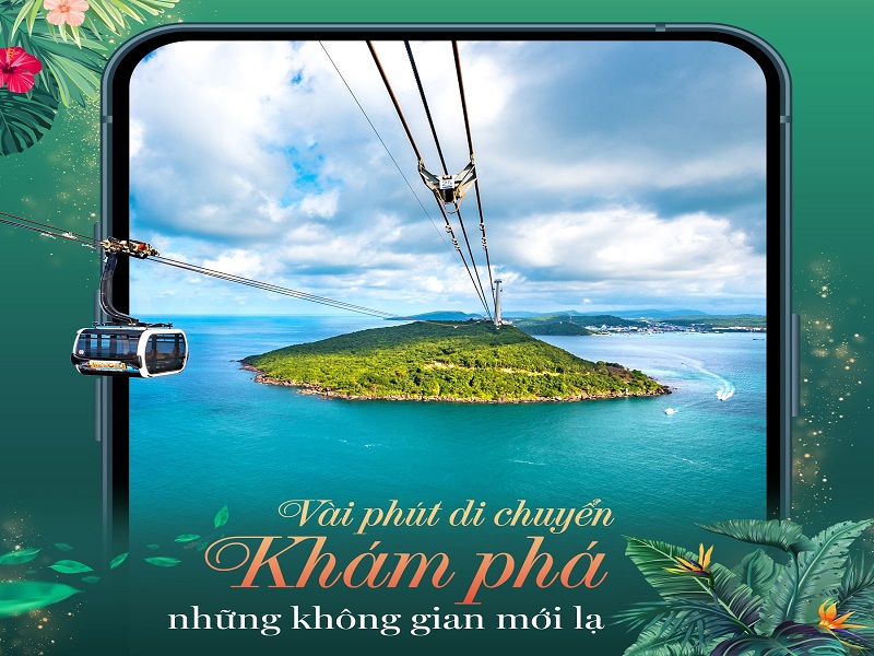 Cáp treo vượt biển sang Hòn Thơm