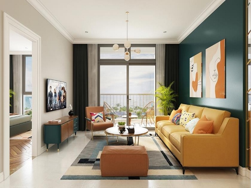 Nội thất Mid Century tại phân khu The Sky