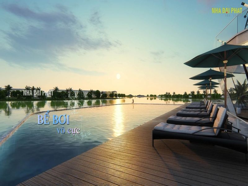Bể bơi vô cực view sông
