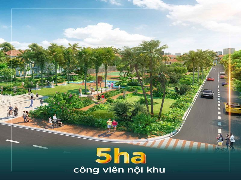 Không gian xanh tại nội khu đô thị Sunneva Island